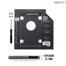 Adaptador Caddy HD/SSD 12.7mm HDCA-S127 Exbom - Preto